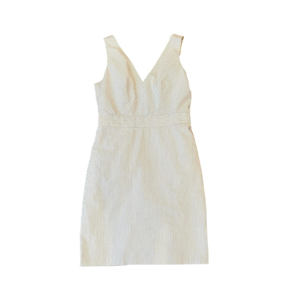 J Crew Blue and White Seersucker Dress Size 6